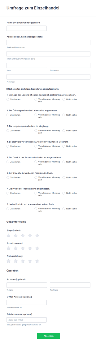 Umfrage Zum Einzelhandel