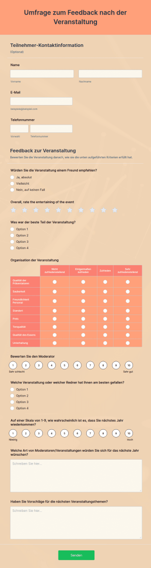 Umfrage Zum Feedback Nach Der Veranstaltung
