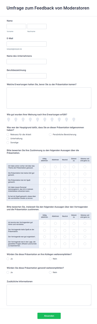 Umfrage Zum Feedback Von Moderatoren