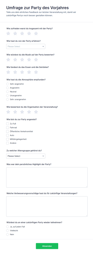 Umfrage Zum Jahresrückblick Der Betriebsfeier