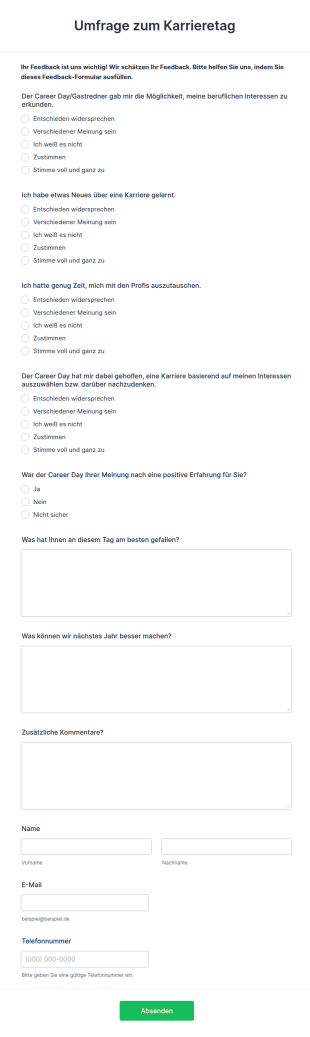 Umfrage Zum Karrieretag