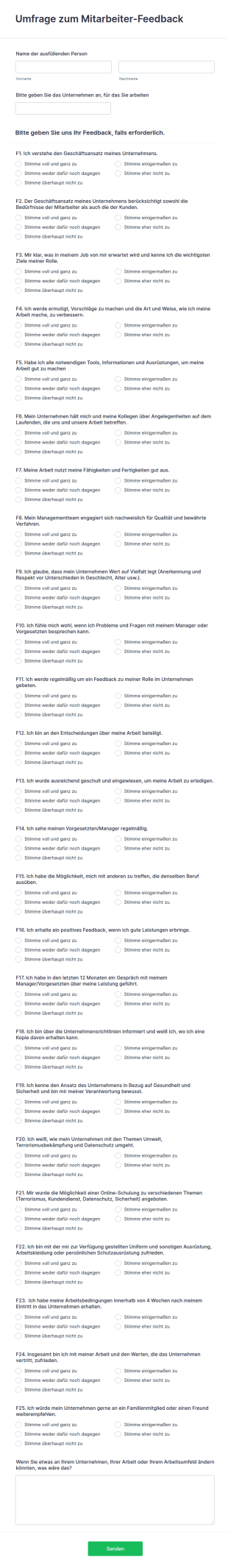 Umfrage Zum Mitarbeiter Feedback