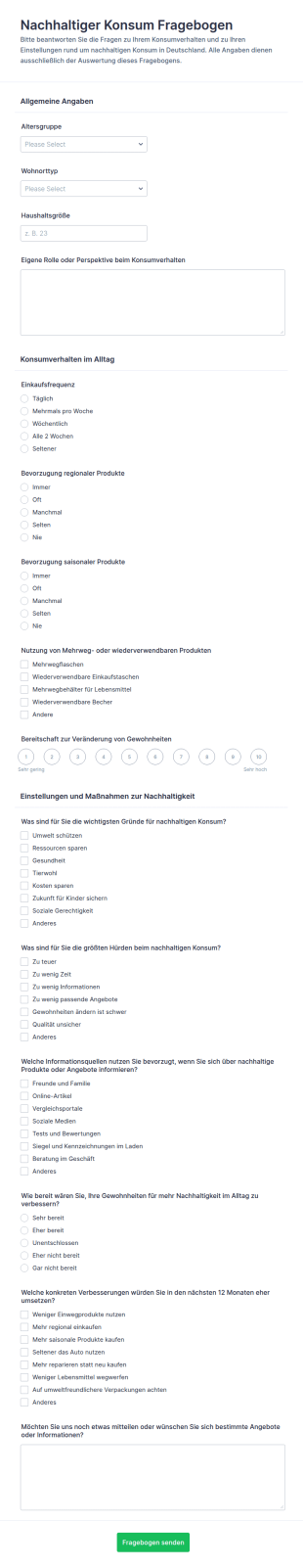 Umfrage Zum Nachhaltigen Konsum