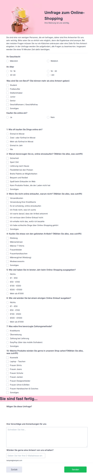 Umfrage Zum Online Shopping