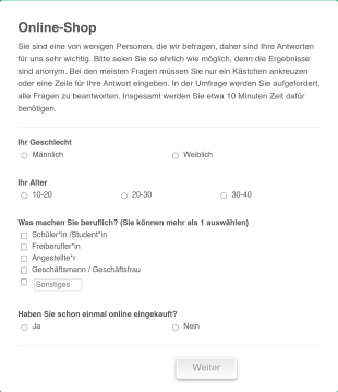 Umfrage Zum Onlineshopping