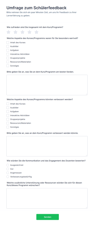 Umfrage Zum Schülerfeedback