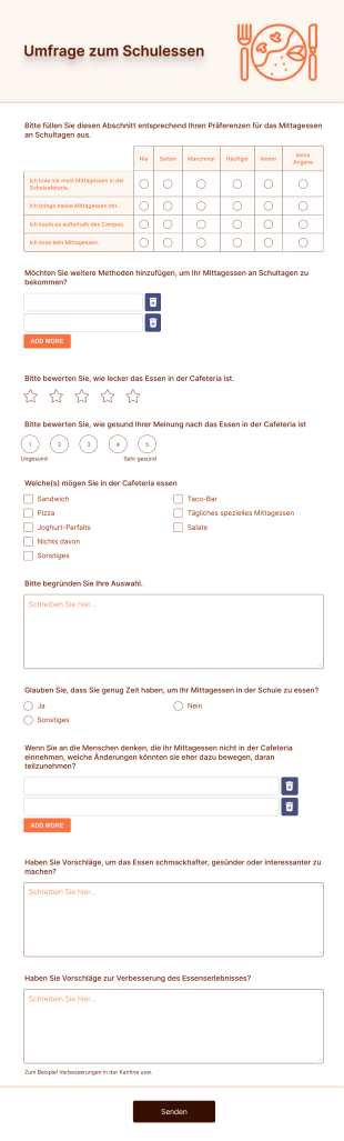 Umfrage Zum Schulessen