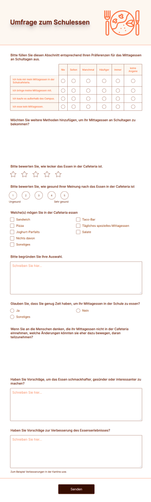 Umfrage Zum Schulessen