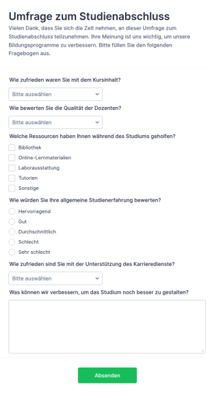 Umfrage Zum Studienabschluss