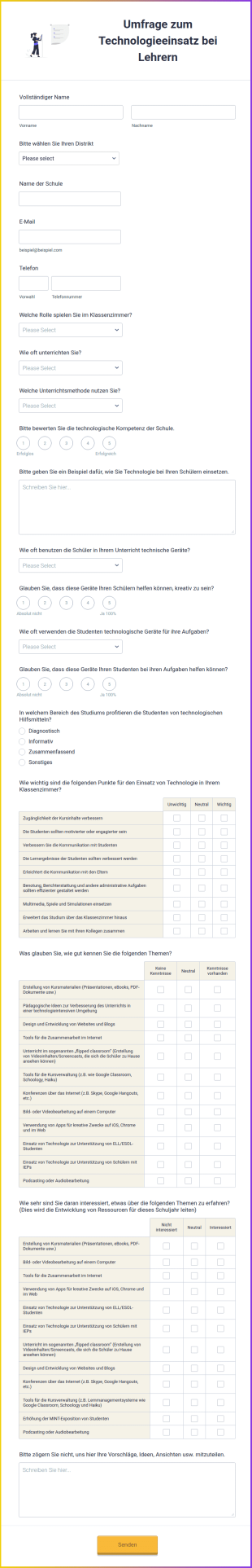 Umfrage Zum Technologieeinsatz Bei Lehrern