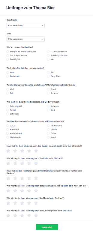 Umfrage Zum Thema Bier