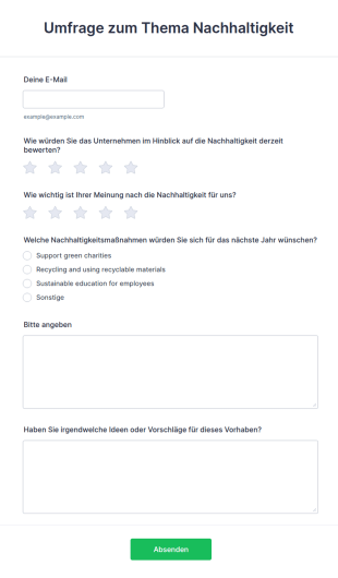 Umfrage Zum Thema Nachhaltigkeit