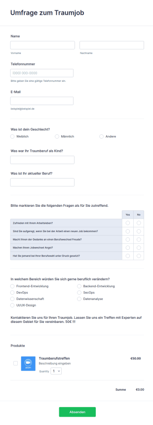 Umfrage Zum Traumjob