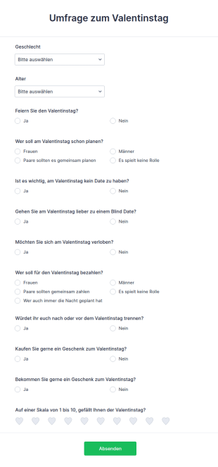 Umfrage Zum Valentinstag