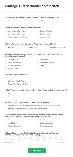 Umfrage Zum Verbraucherverhalten