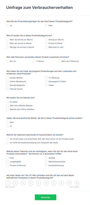 Umfrage Zum Verbraucherverhalten