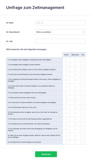 Umfrage Zum Zeitmanagement