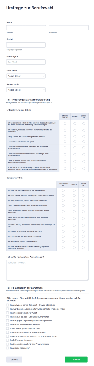 Umfrage Zur Berufswahl