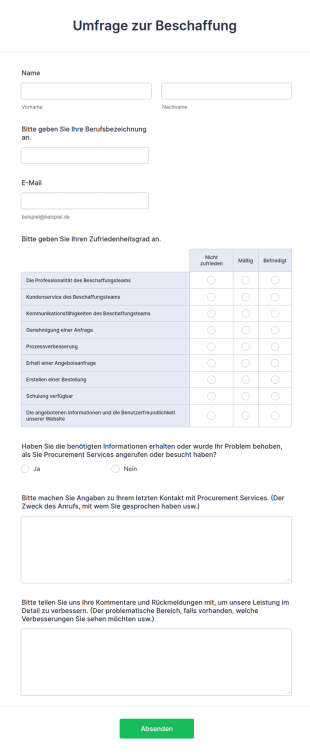 Umfrage Zur Beschaffung