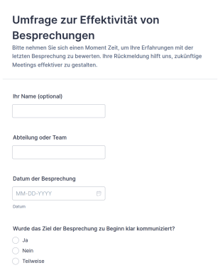 Umfrage Zur Effektivität Von Besprechungen