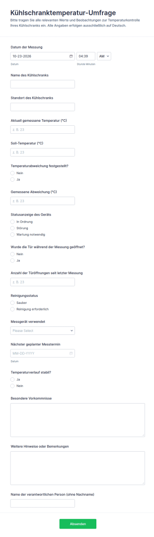 Umfrage Zur Kühlschranktemperatur