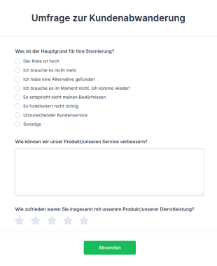 Umfrage Zur Kundenabwanderung