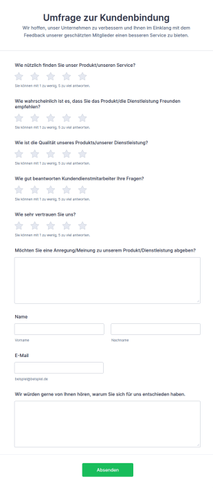 Umfrage Zur Kundenbindung