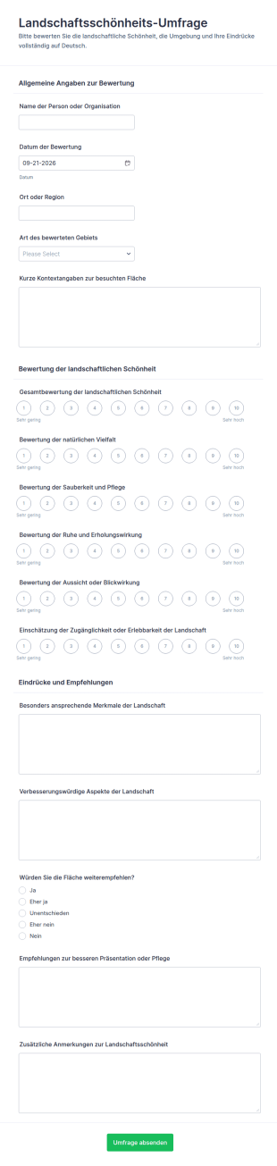 Umfrage Zur Landschaftlichen Schönheit