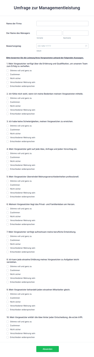 Umfrage Zur Managementleistung