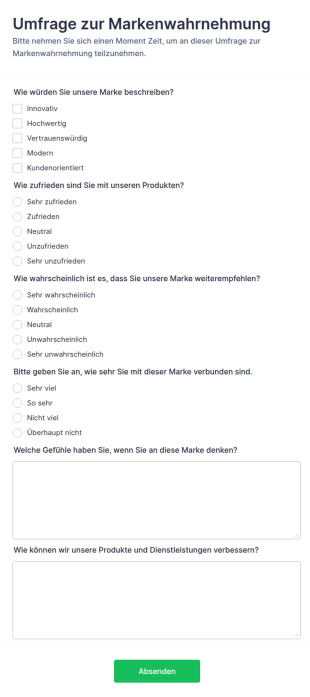 Umfrage Zur Markenwahrnehmung