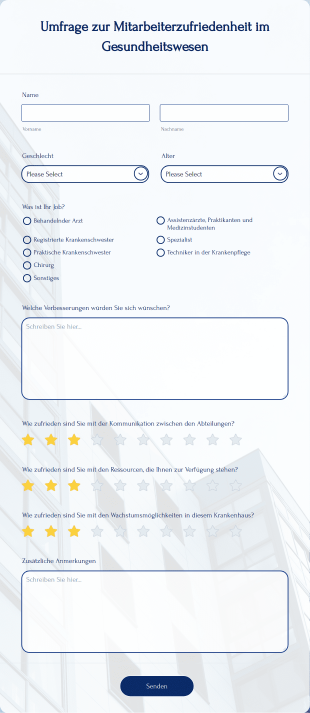 Umfrage Zur Mitarbeiterzufriedenheit Im Gesundheitswesen