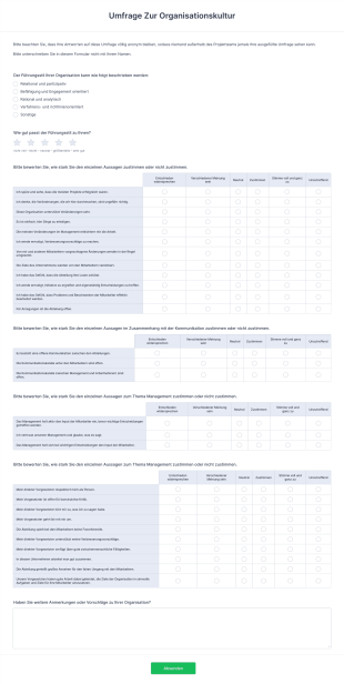 Umfrage Zur Organisationskultur