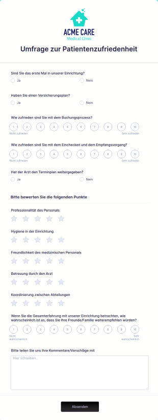 Umfrage Zur Patientenzufriedenheit