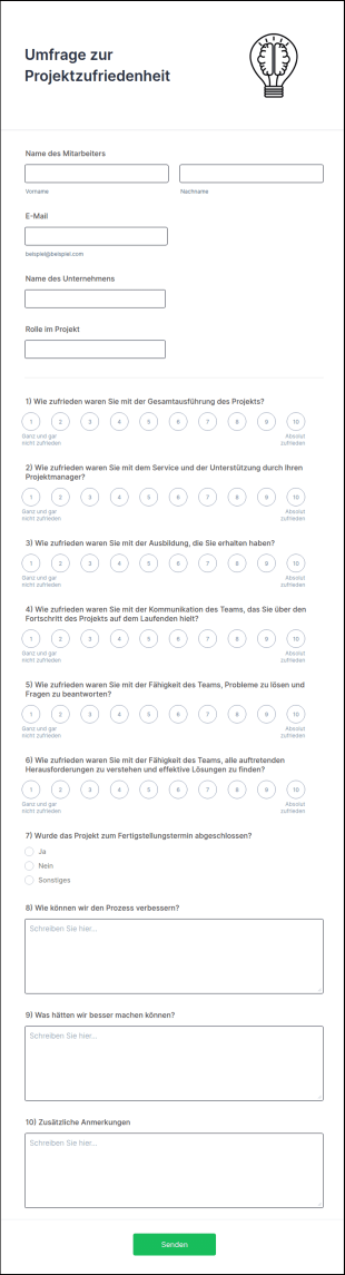 Umfrage Zur Projektzufriedenheit