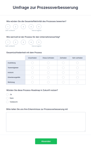 Umfrage Zur Prozessverbesserung