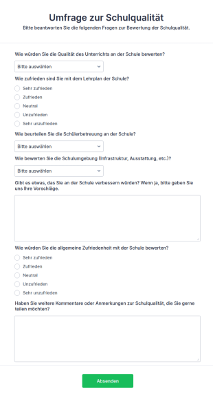 Umfrage Zur Schulqualität