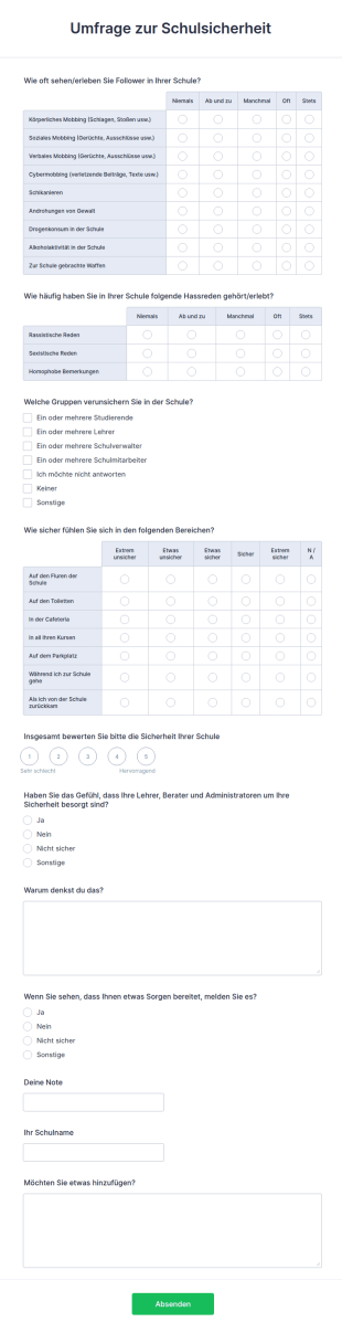 Umfrage Zur Schulsicherheit