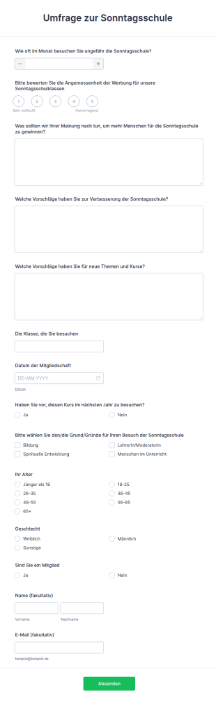 Umfrage Zur Sonntagsschule