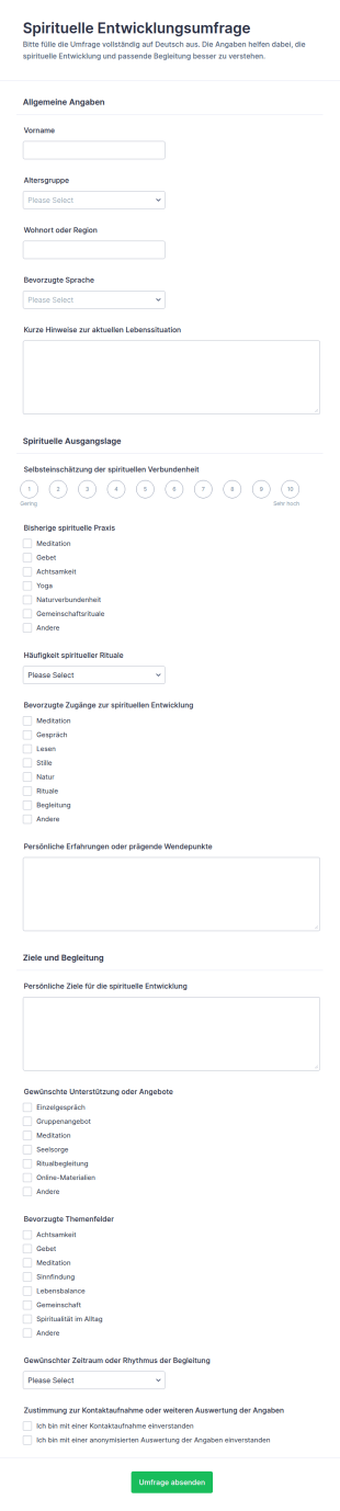 Umfrage Zur Spirituellen Entwicklung