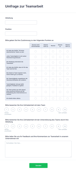 Umfrage Zur Teamarbeit