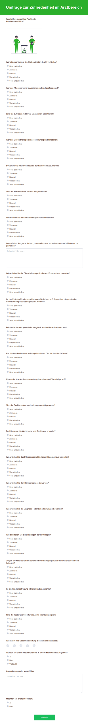 Umfrage Zur Zufriedenheit Im Arztbereich