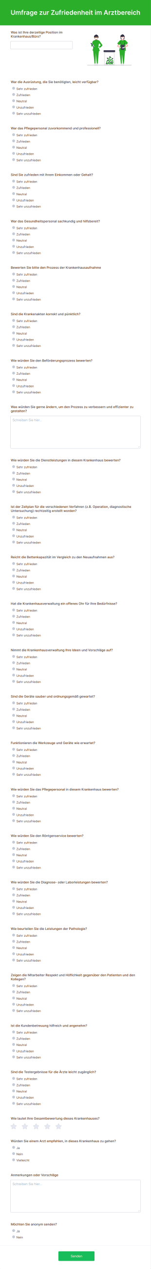 Umfrage Zur Zufriedenheit Im Arztbereich