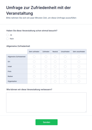 Umfrage Zur Zufriedenheit Mit Der Veranstaltung