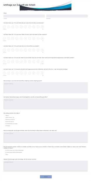 Umfrage Zur Zukunft Der Arbeit Form Template