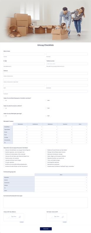 Umzug Checkliste Form Template