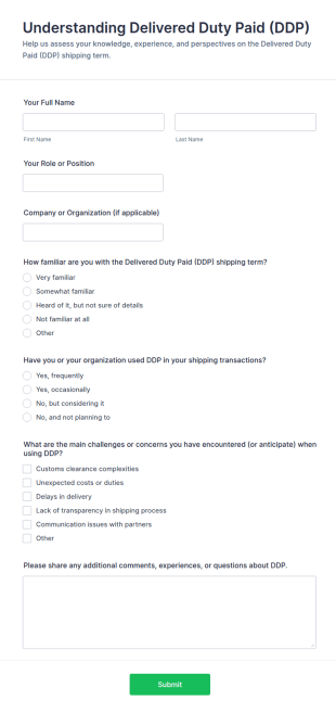 Understanding Delivered Duty Paid (DDP) Form Template