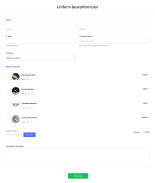 Uniform Bestellformular