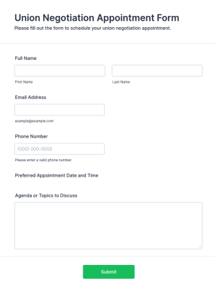 Union Negotiation Appointment Form Template