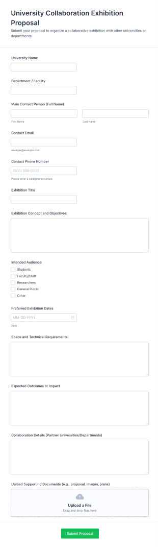 University Collaboration Exhibition Proposal Form Template