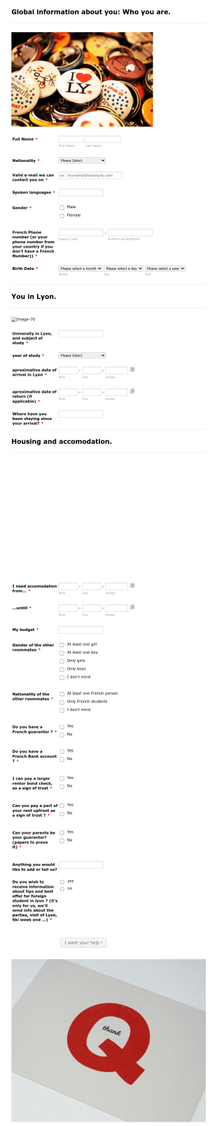 University Housing And Accommodation Questionnaire Form Template